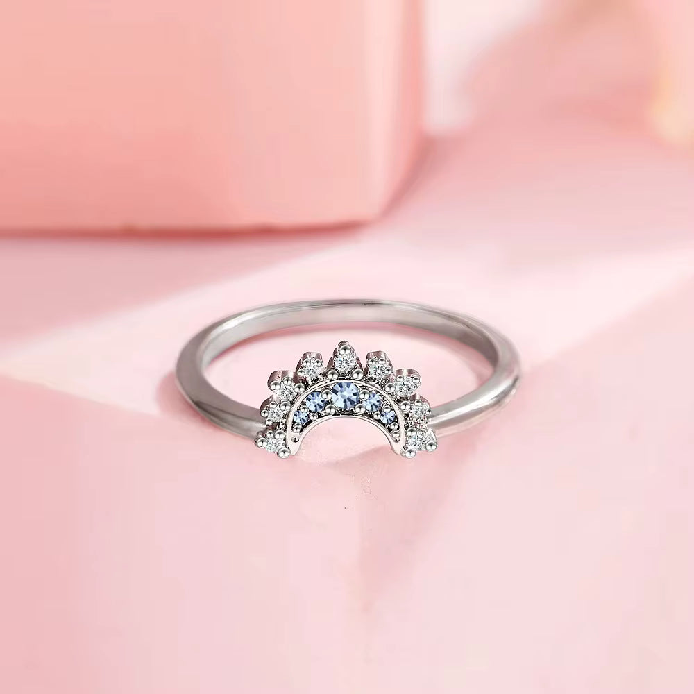 925 Sterling Silver Sun and Moon Couple Ring Set