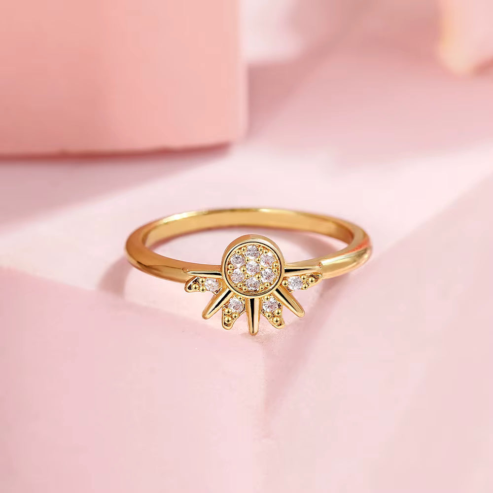 925 Sterling Silver Sun and Moon Couple Ring Set